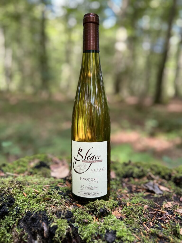 Pinot Gris "Le Séducteur" 2021 - semi-tør, økologisk og mineralsk hvidvin fra Domaine Bléger, Alsace.